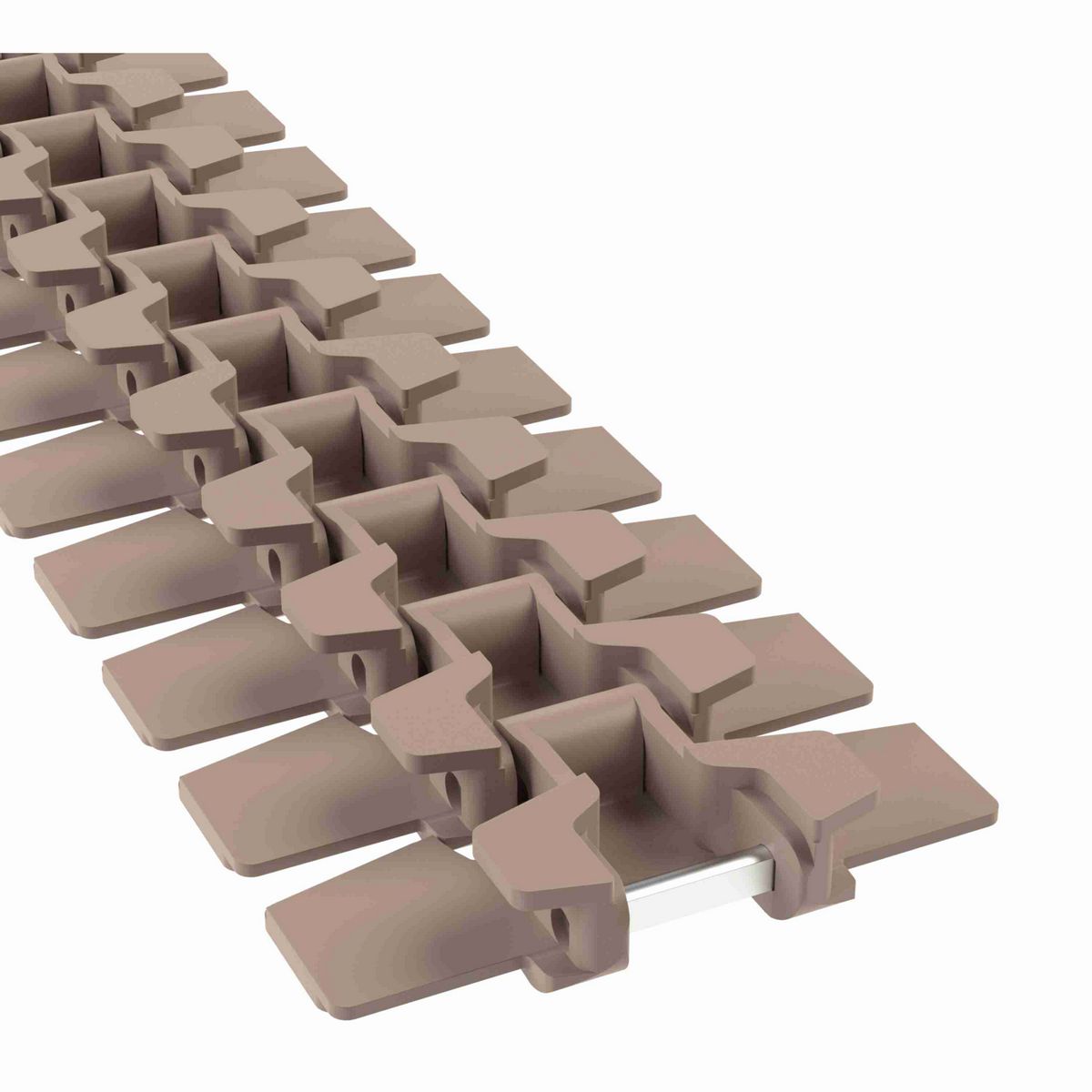 Rexnord 879TAB BO Side-flexing Solid Top Tight Radius, Material: Tan Low Friction, Width: 4.5in, Pitch: 1.5in - L0879605422