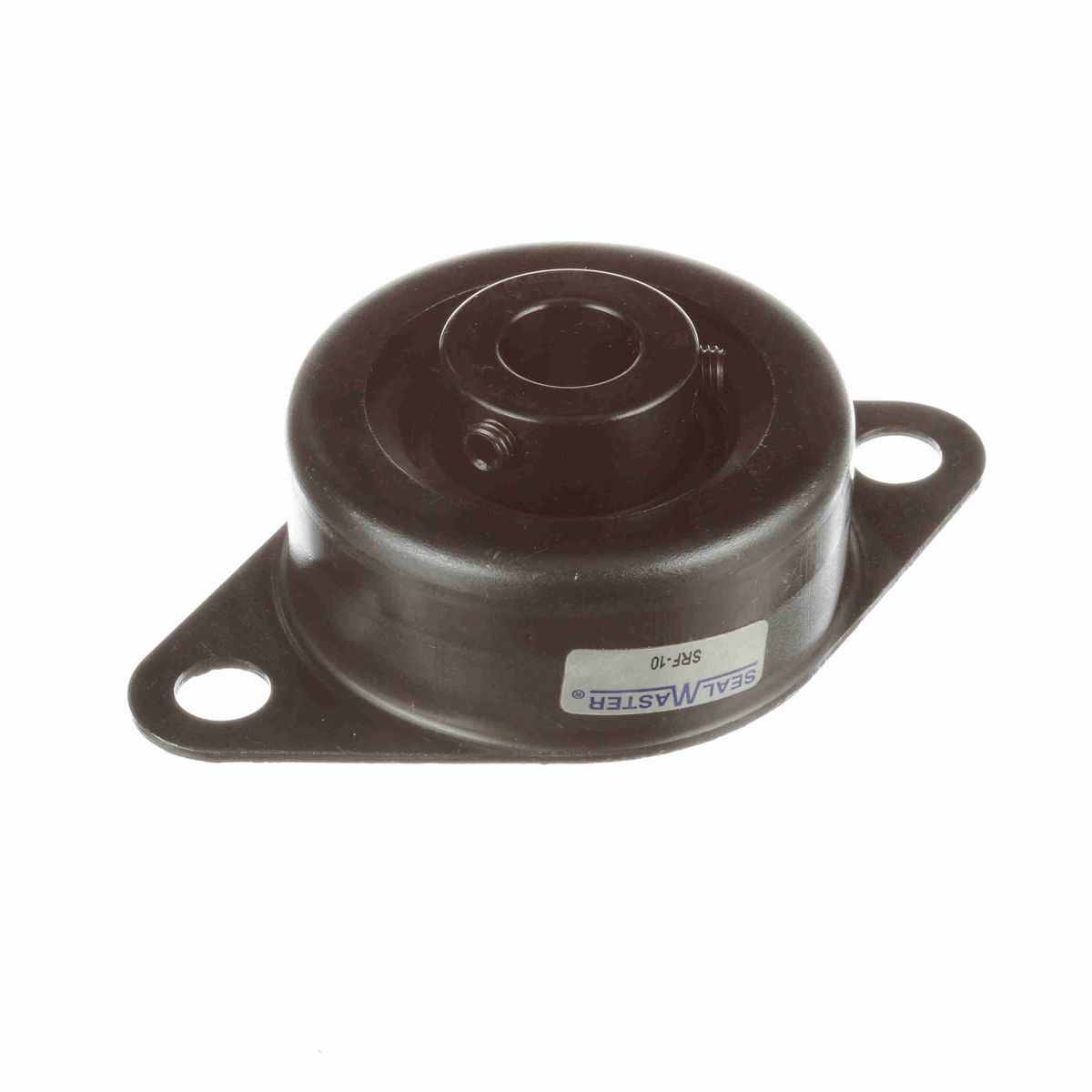 Sealmaster Mounted Stamped Steel Two Bolt Flange Ball Bearing - 52100 Bearing Steel, Black Oxided - Setscrew Lock - SRF-10