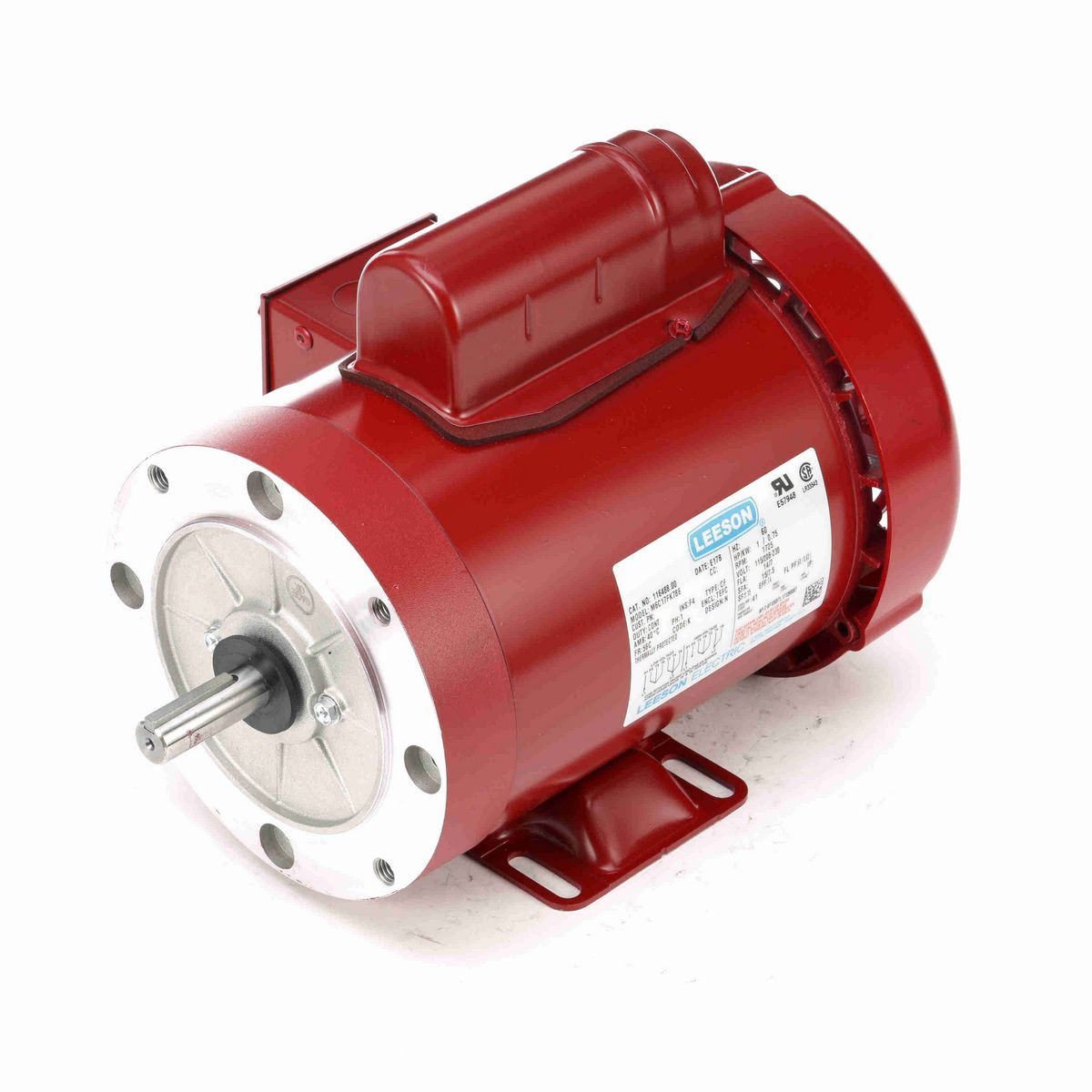 LEESON Agricultural Motor, 1 HP, 1 Ph, 60 Hz, 115/230 V, 1800 RPM, 56C Frame, TEFC - 116488.00