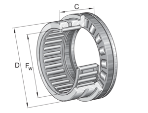 Комбинированный подшипник с короткими цилиндрическими и игольчатыми роликами INA NKXR40-Z-XL (NKXR40-Z)