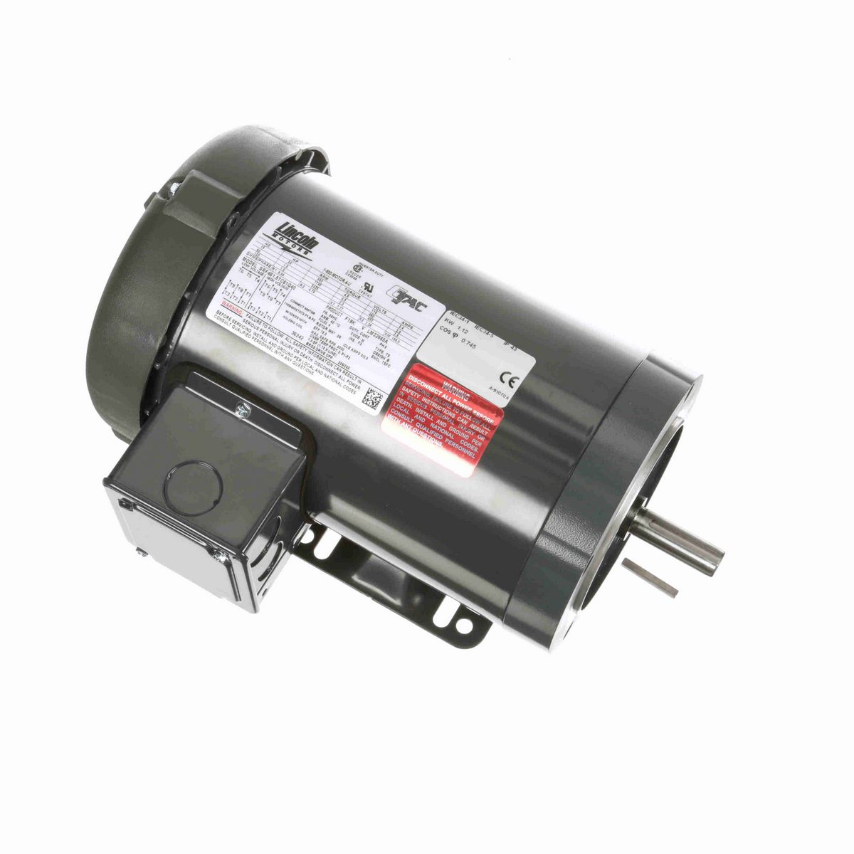 LEESON Speed Ratio Motor, 1.50 HP, 3 Ph, 60 Hz, 230/460 V, 1800 RPM, 56HC Frame, TEFC - LM22665