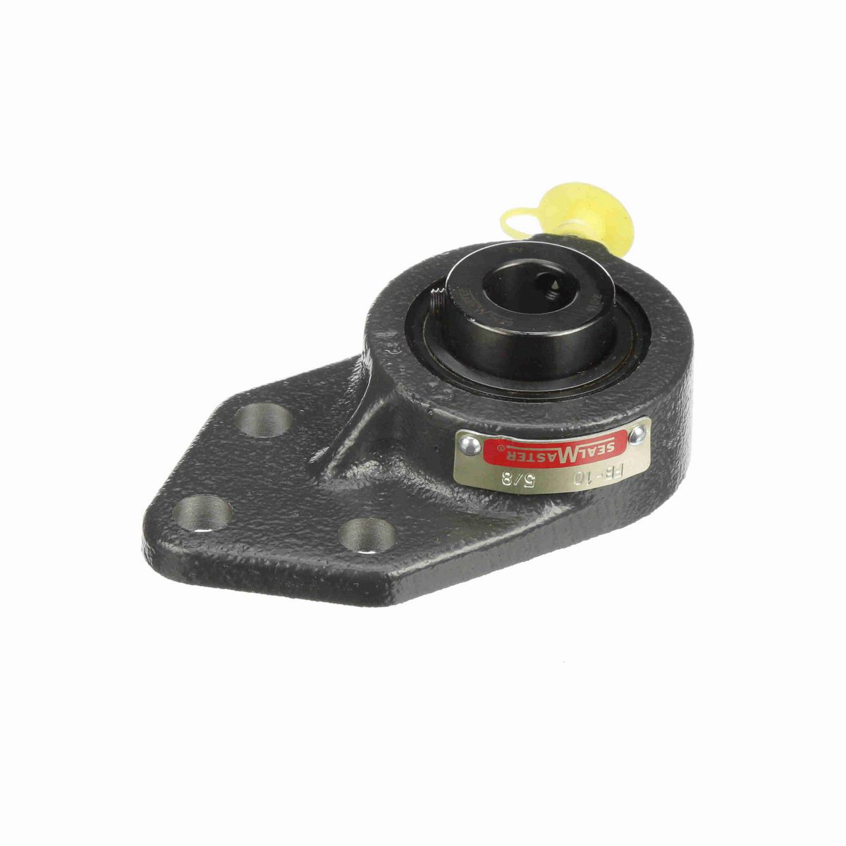 Sealmaster Mounted Cast Iron Three Bolt Flange Bracket Ball Bearing - 52100 Bearing Steel, Black Oxided - Setscrew Lock - FB-10