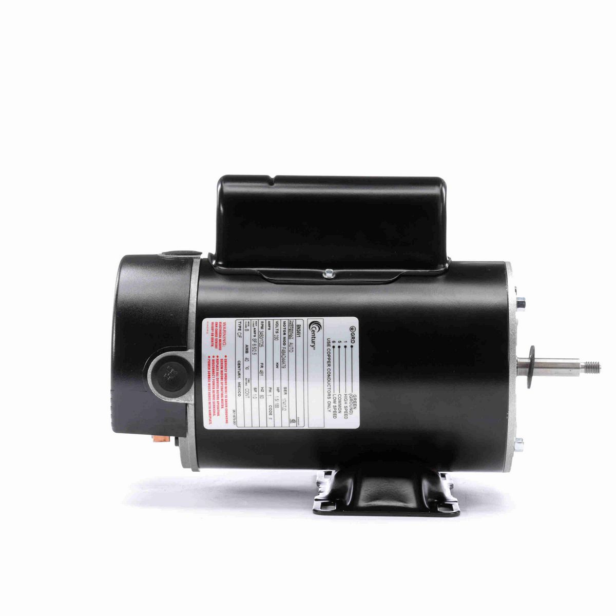 Century Pool Pump Motor, 1.5/.188 HP, 1 Ph, 60 Hz, 230 V, 3600 RPM, 48Y Frame, ODP - BN34V1