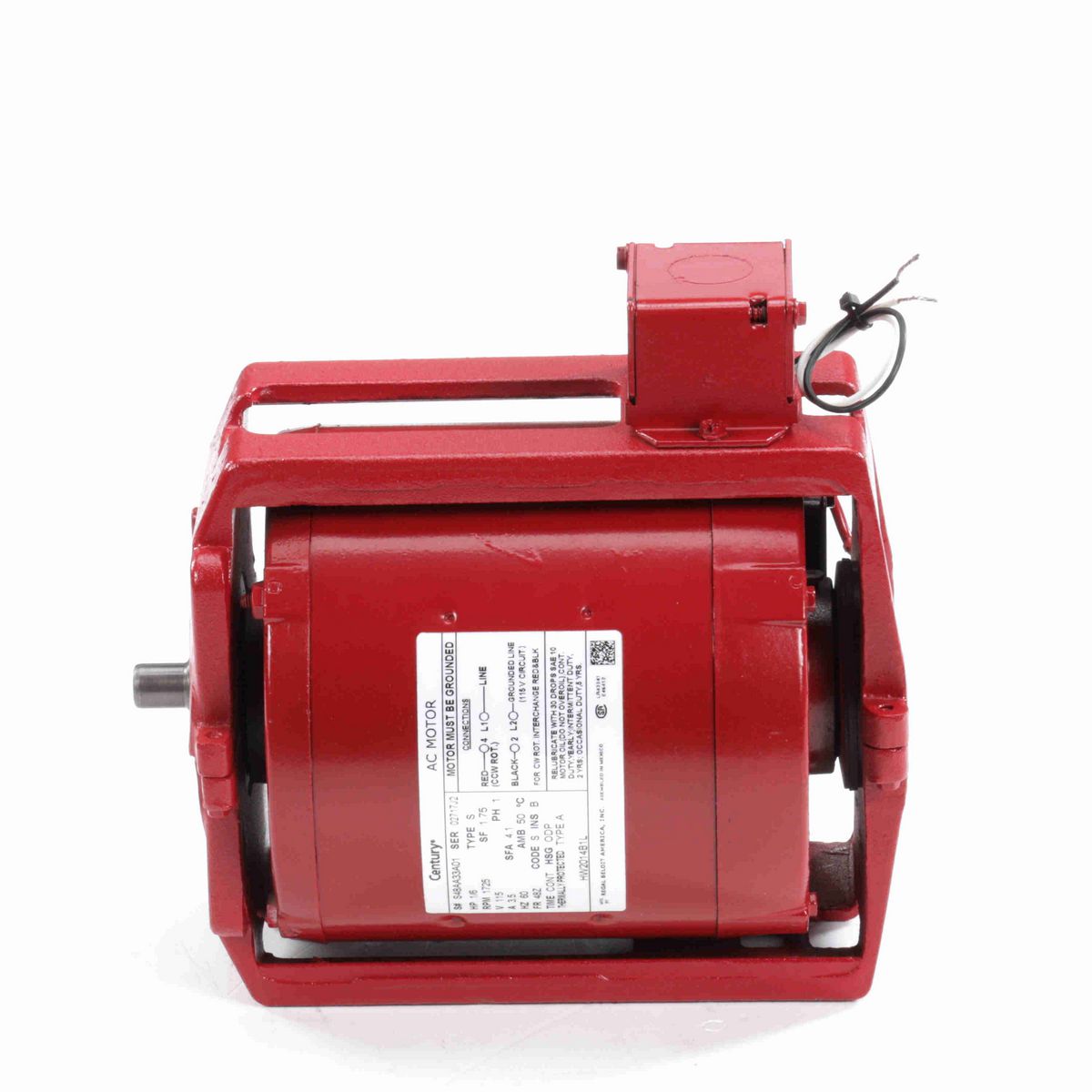 Century Circulator Pump Motor, 1/6 HP, 1 Ph, 60 Hz, 115 V, 1800 RPM, 48Z Frame, ODP - HW2014B1L