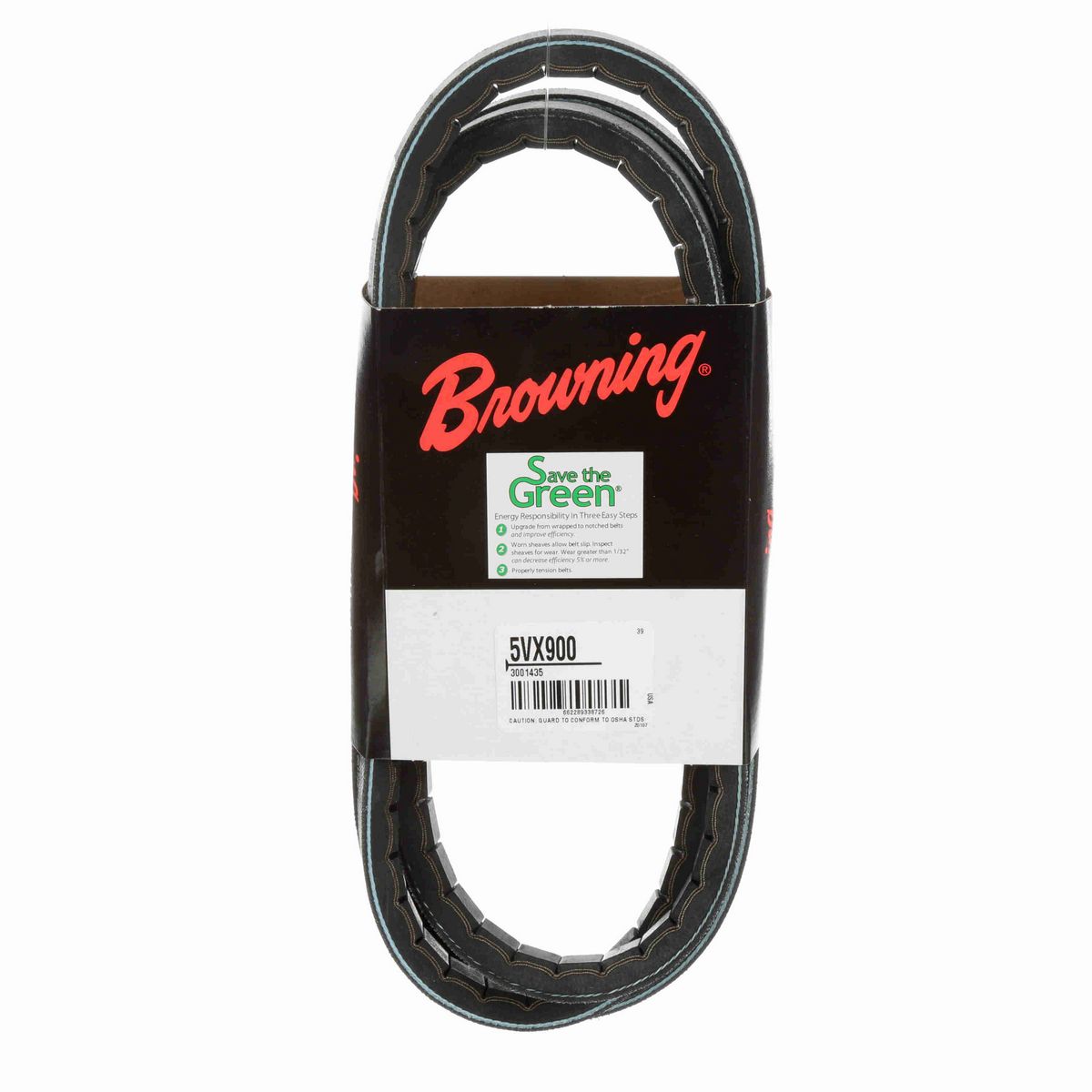 Browning EPDM Notched Belt 98% Efficient - 5VX900