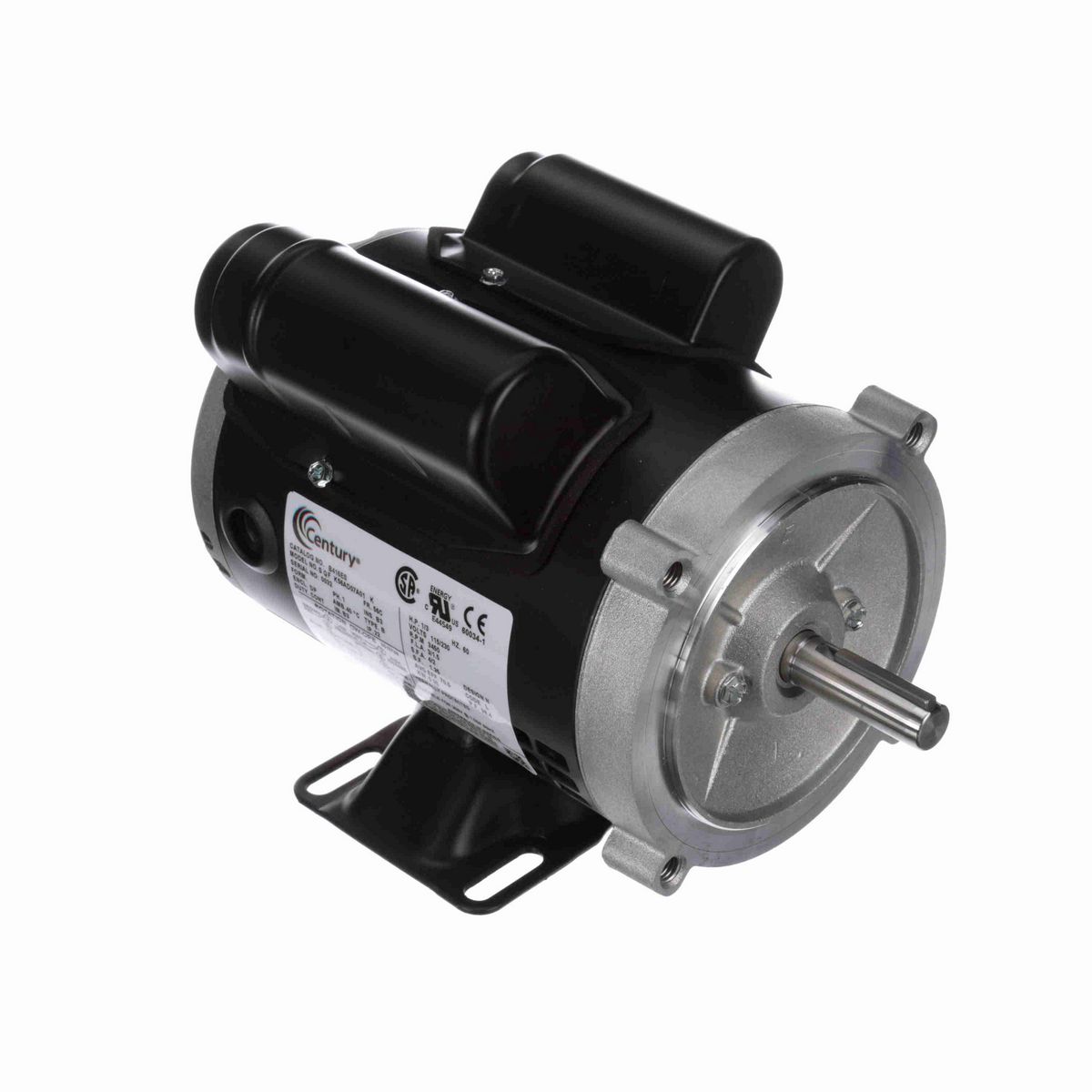 Century General Purpose Motor, 1/3 HP, 1 Ph, 60 Hz, 115/230 V, 3600 RPM, 56 Frame, ODP - B416ES