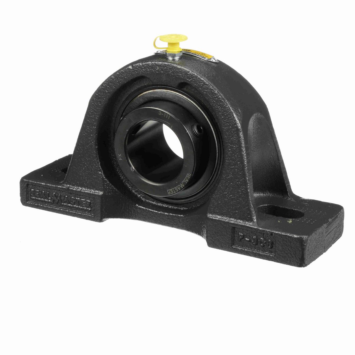 Sealmaster Mounted Cast Iron Two Bolt Pillow Block Ball Bearing - 52100 Bearing Steel, Black Oxided - Setscrew Lock - Air Handling Housing Fit, Noise Tested - SPM-27 CXU
