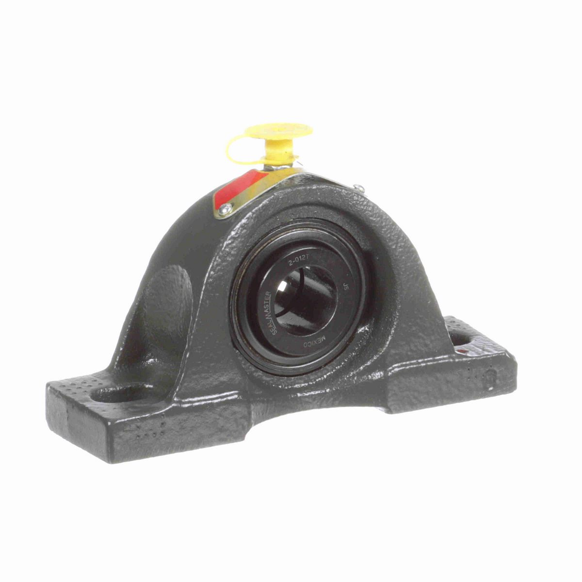 Sealmaster Mounted Cast Iron Two Bolt Pillow Block Ball Bearing - 52100 Bearing Steel, Black Oxided - Concentric Lock - NP-12T