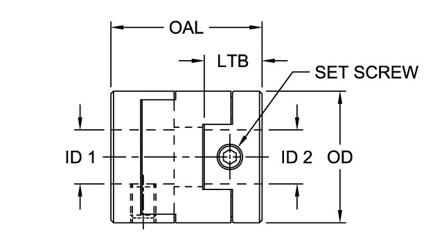 MOL Series - Oldham Set Screw Style Coupling Hubs - Metric Bores Timken 68514458115