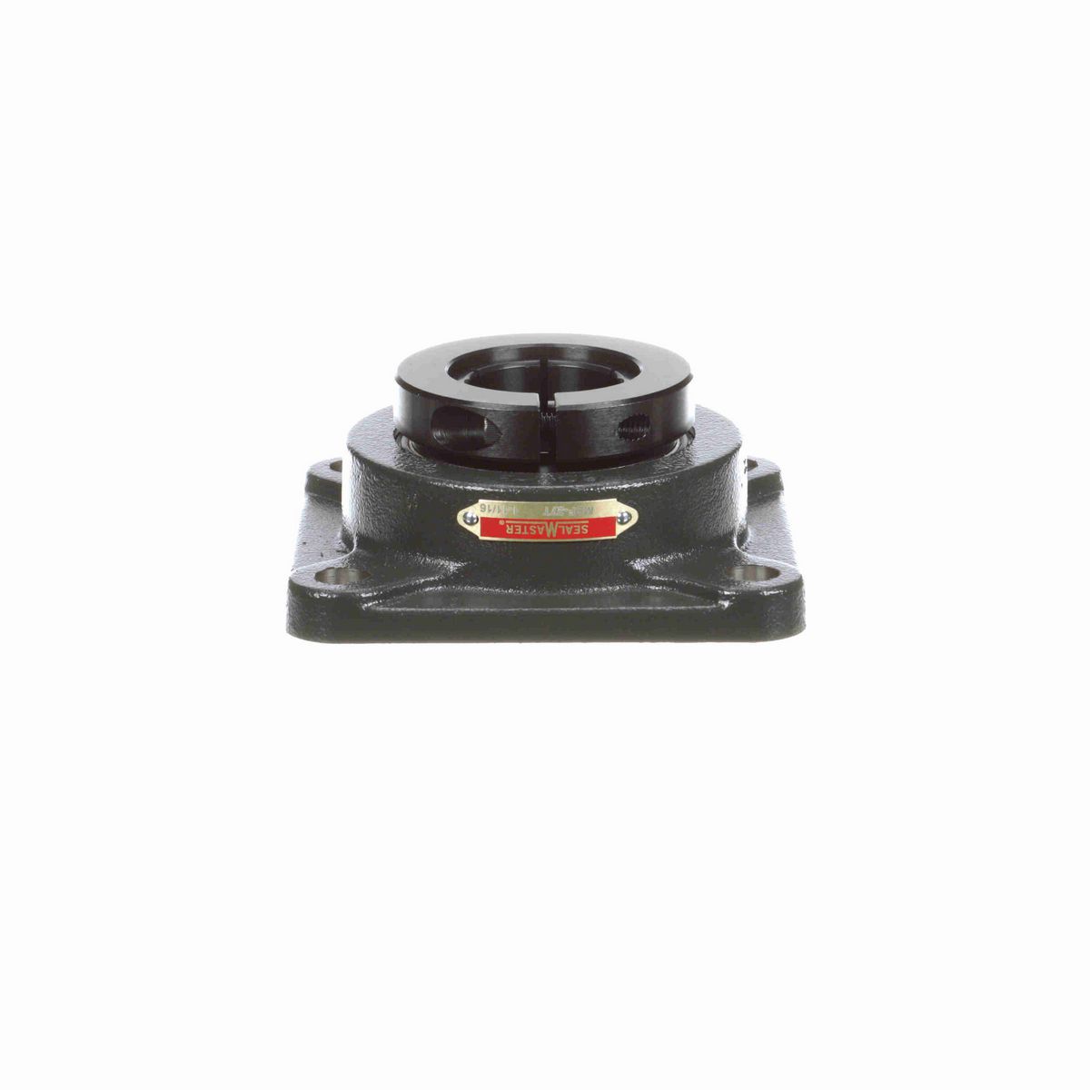 Sealmaster Mounted Cast Iron Four Bolt Flange Ball Bearing - 52100 Bearing Steel, Black Oxided - Concentric Lock - MSF-27T