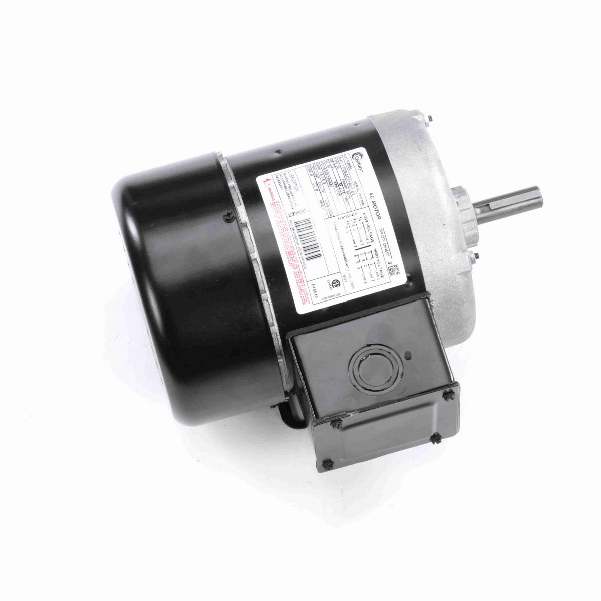 Century General Purpose Motor, 1/2 HP, 3 Ph, 60 Hz, 208-230/460 V, 1800 RPM, BA56 Frame, TEFC - H868L