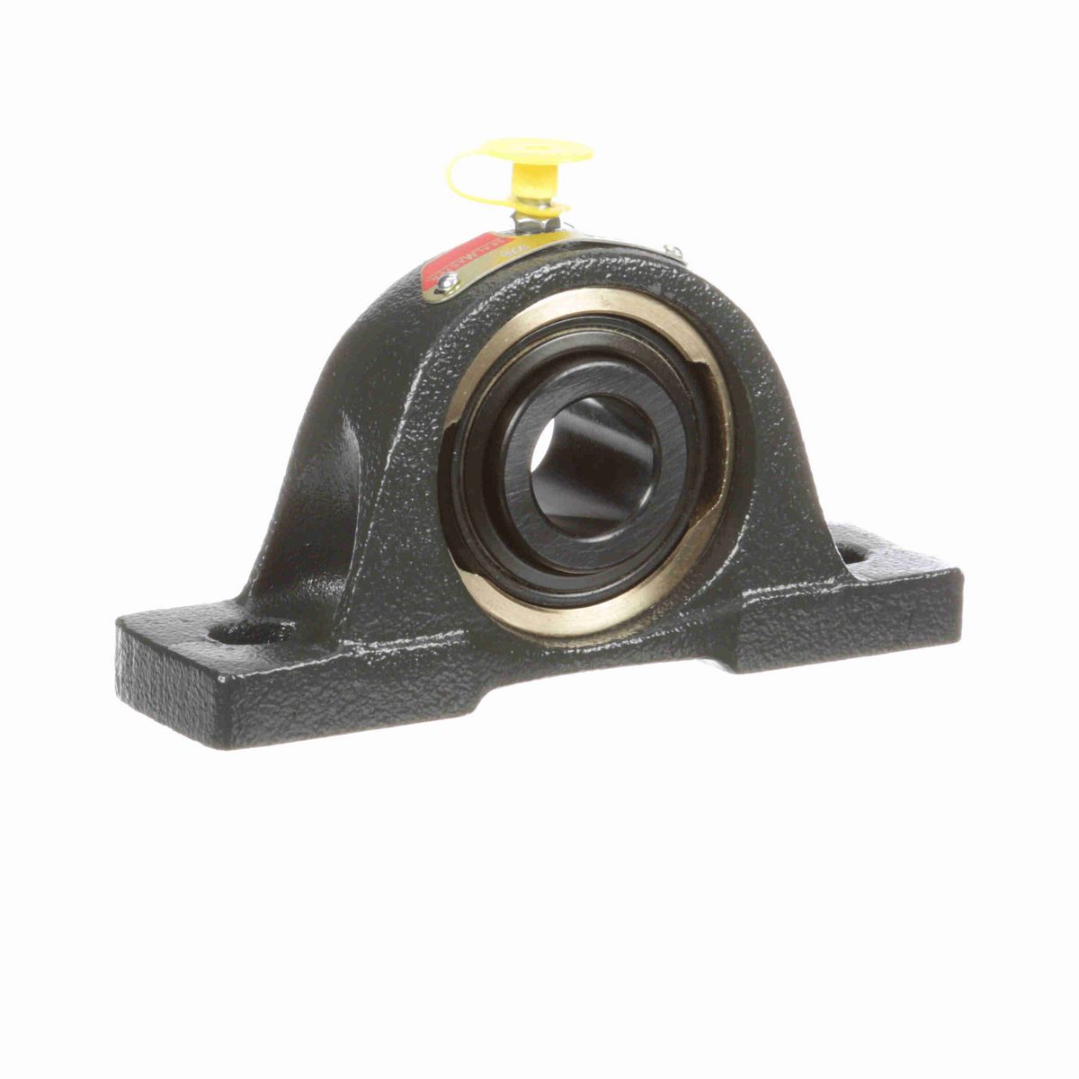 Sealmaster Mounted Cast Iron Two Bolt Pillow Block Ball Bearing - 52100 Bearing Steel, Black Oxided - Setscrew Lock - ENP-14