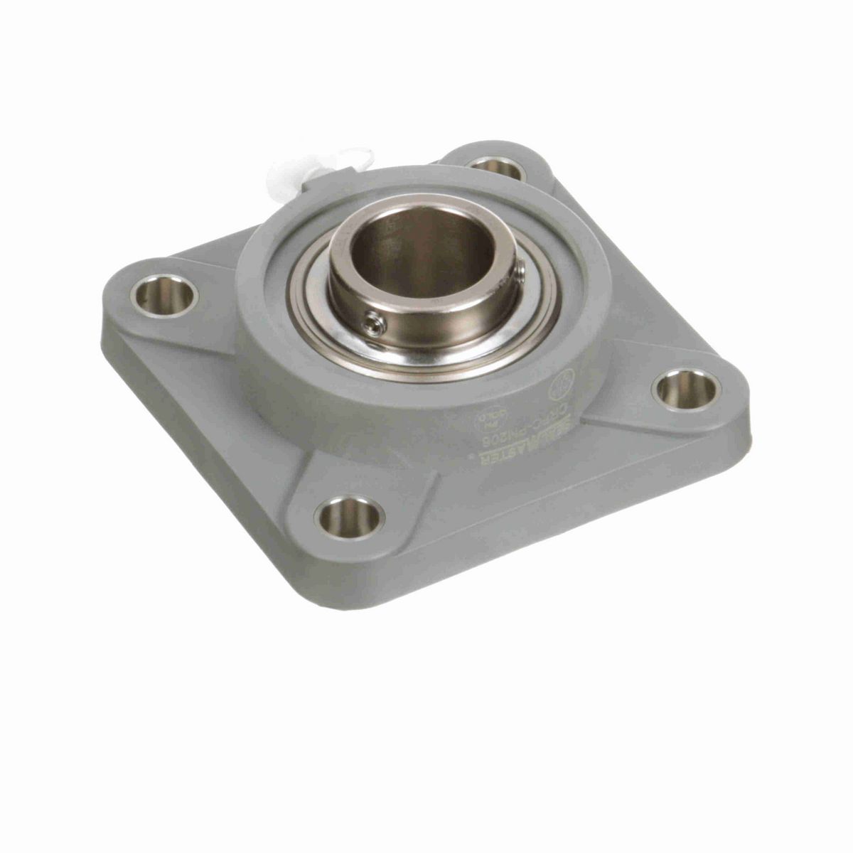 Sealmaster Mounted Composite Four Bolt Flange Ball Bearing - 52100 Bearing Steel, Phosphorus Nickel Coated - Setscrew Lock - Corrosion Resistant - CRFC-PN206