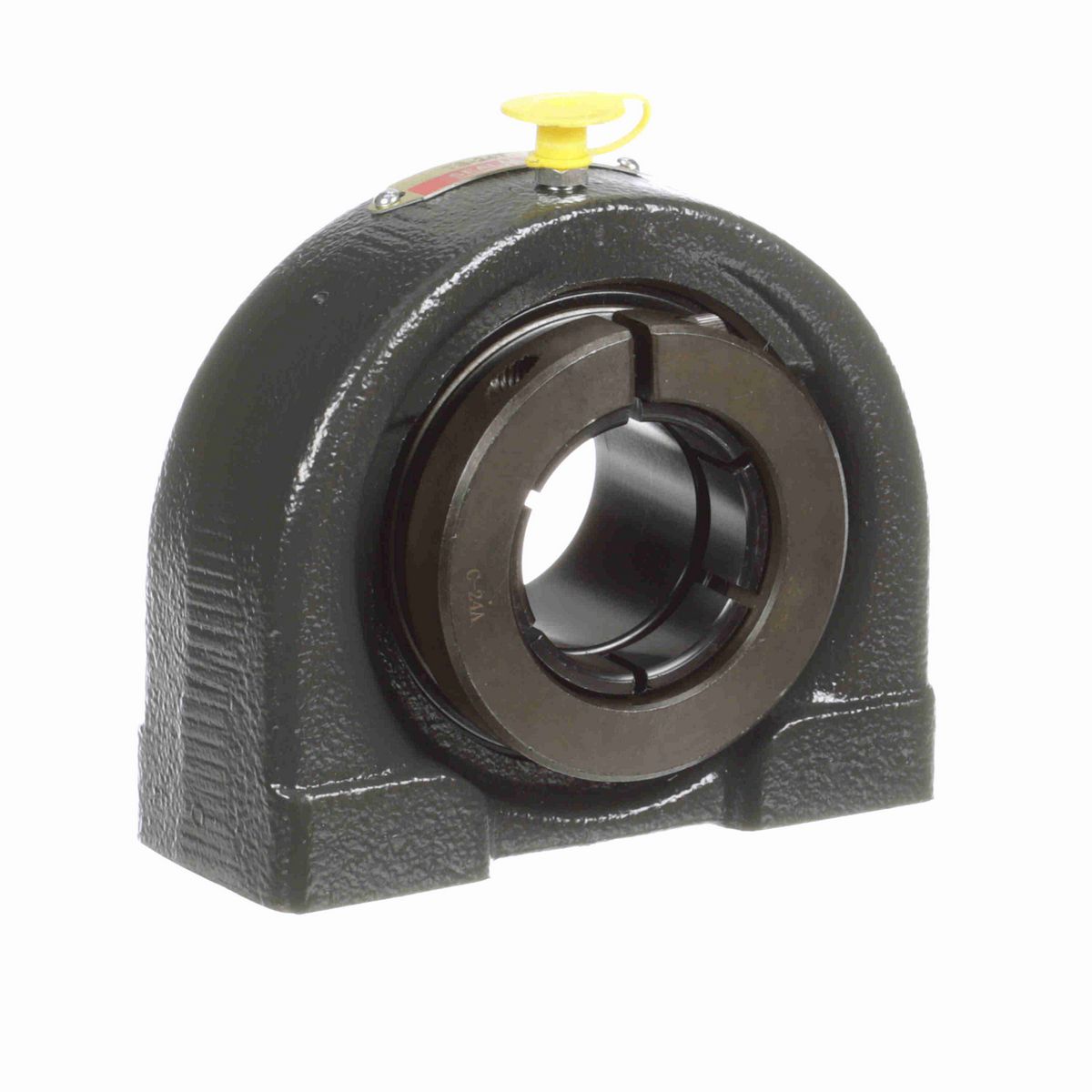 Sealmaster Mounted Cast Iron Tapped Base Pillow Block Ball Bearing - 52100 Bearing Steel, Black Oxided - Concentric Lock - TB-24T