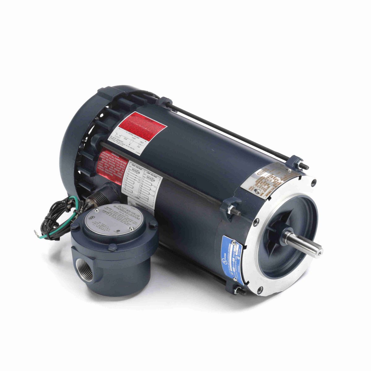 LEESON Explosion Proof Motor, 1 & 0.75 HP, 3 Ph, 60 & 50 Hz, 230/460 & 190/380 V, 1800 & 1500 RPM, 56C Frame, EPFC - 119423.00
