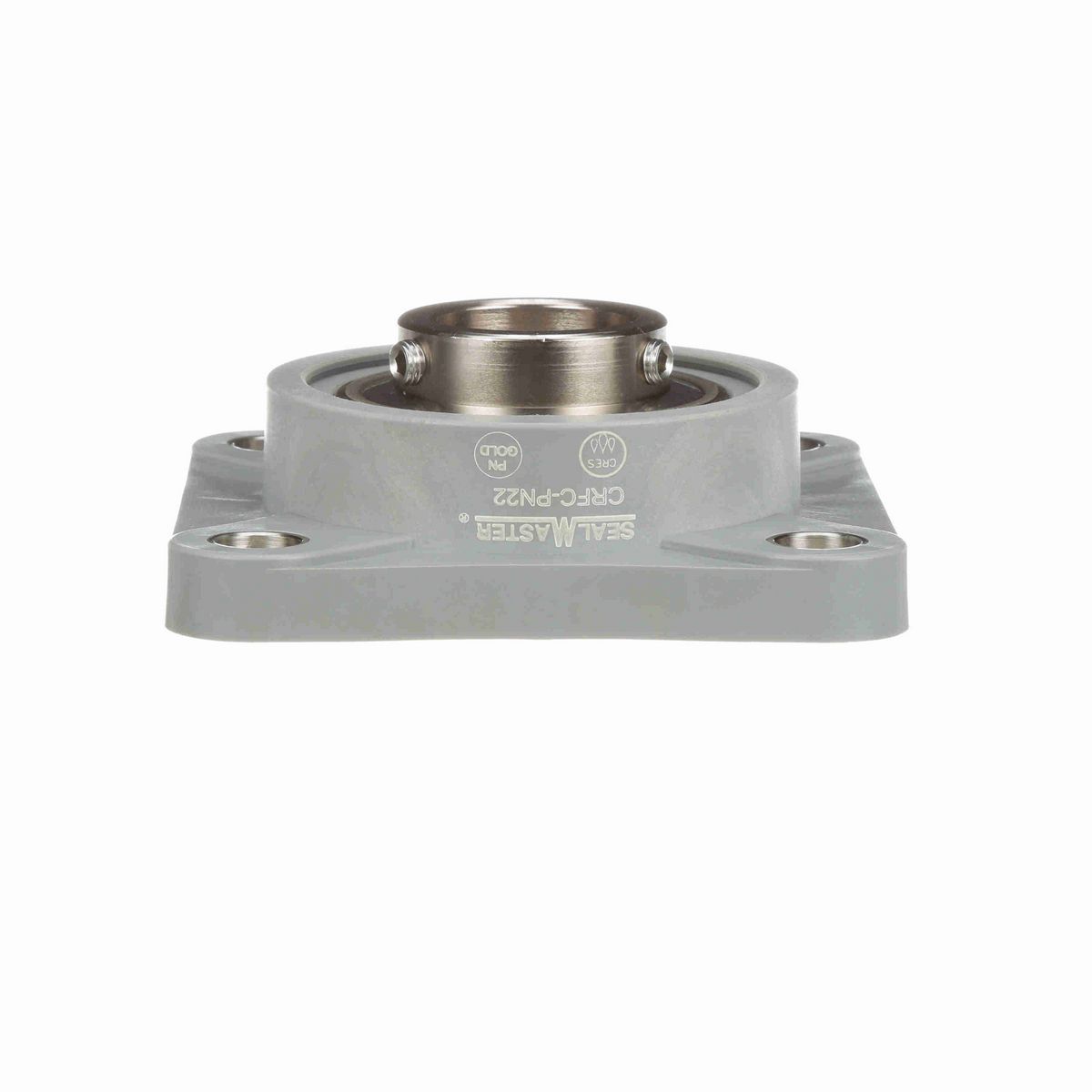 Sealmaster Mounted Composite Four Bolt Flange Ball Bearing - 52100 Bearing Steel, Phosphorus Nickel Coated - Setscrew Lock - Corrosion Resistant - CRFC-PN22