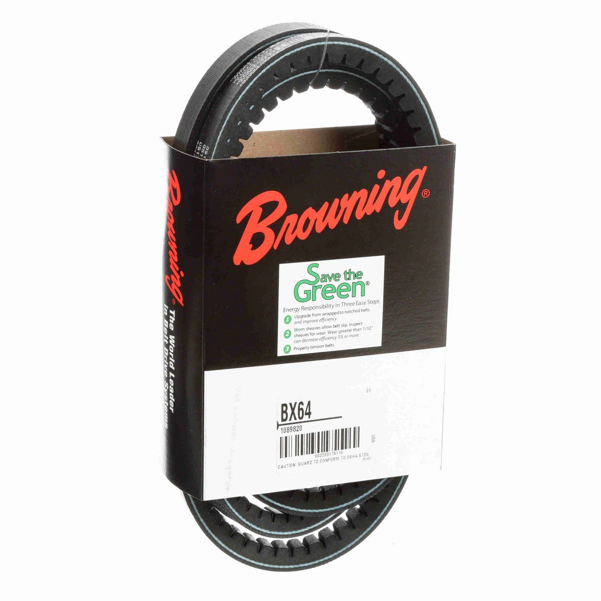 Browning EPDM Notched Belt 98% Efficient - BX64