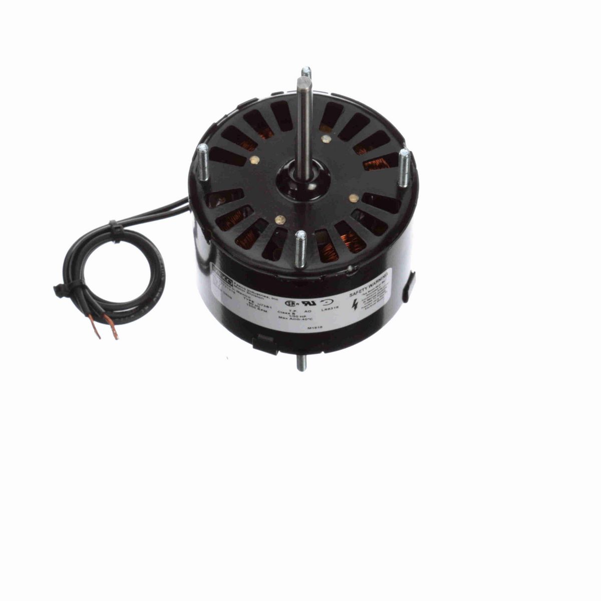 FASCO Fan and Blower Motor, 1/50 HP, 1 Ph, 60 Hz, 115 V, 1500 RPM, 1 Speed, 3.3" Diameter, OAO - D609