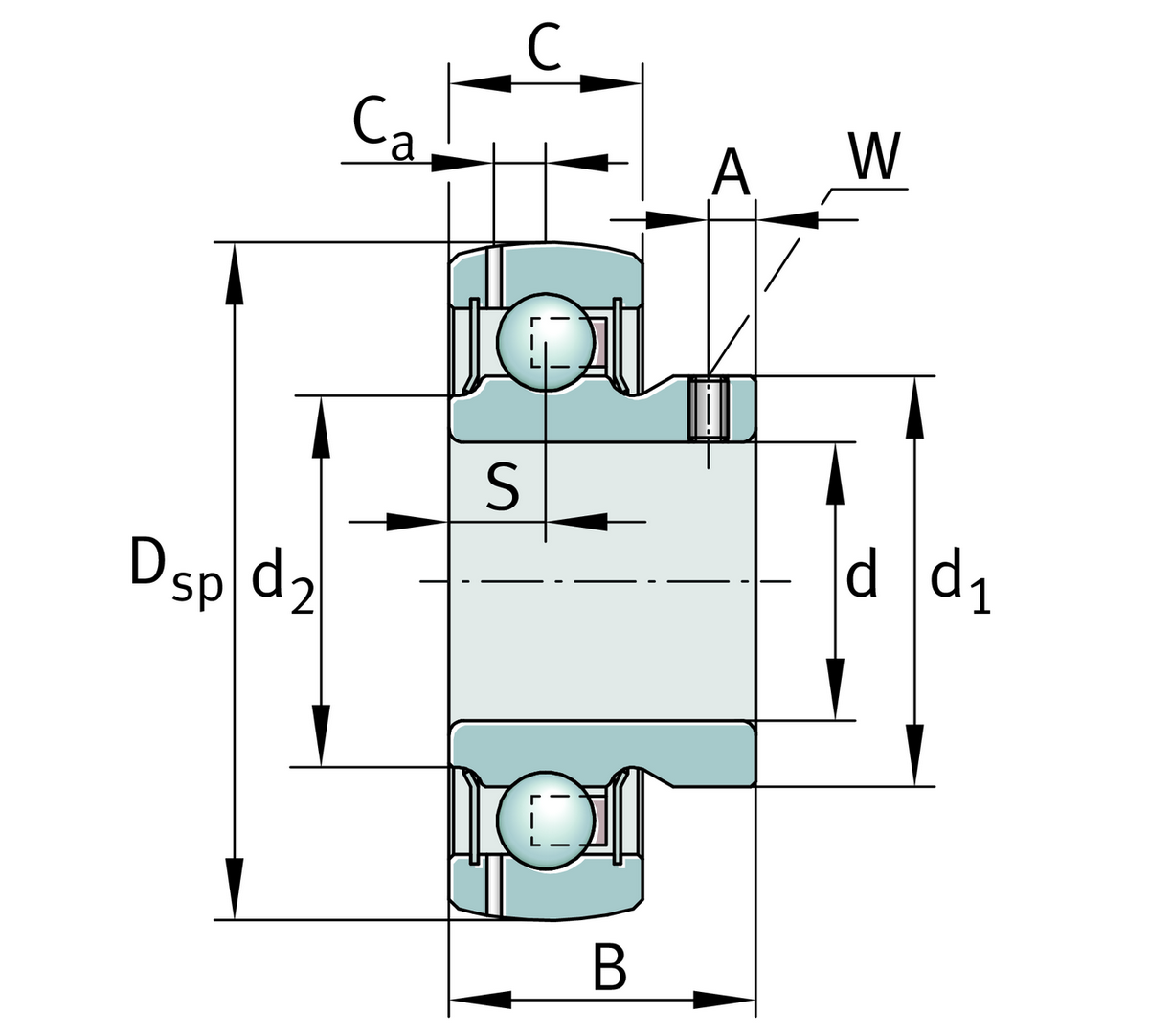 Радиальный закрепляемый шарикоподшипник INA GAY15-XL-NPP-B-FA164 (GAY15-NPP-B-FA164)