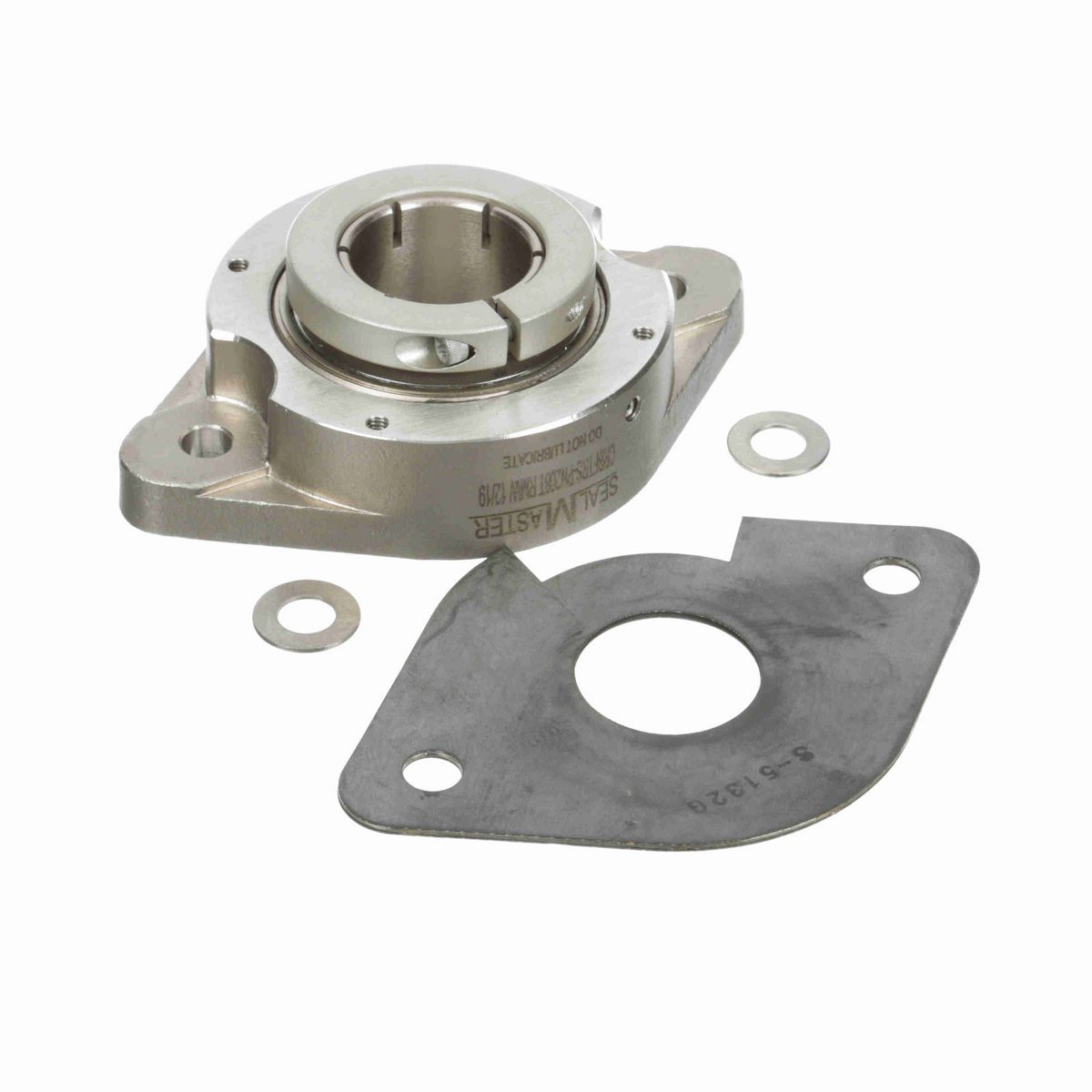 Sealmaster Mounted Cast Iron Two Bolt Flange Ball Bearing - 52100 Bearing Steel, Phosphorus Nickel Coated - Concentric Lock - Corrosion Resistant - Reduced Maintenance - Lubed for Life - CRBFTRS-PN208T RMW
