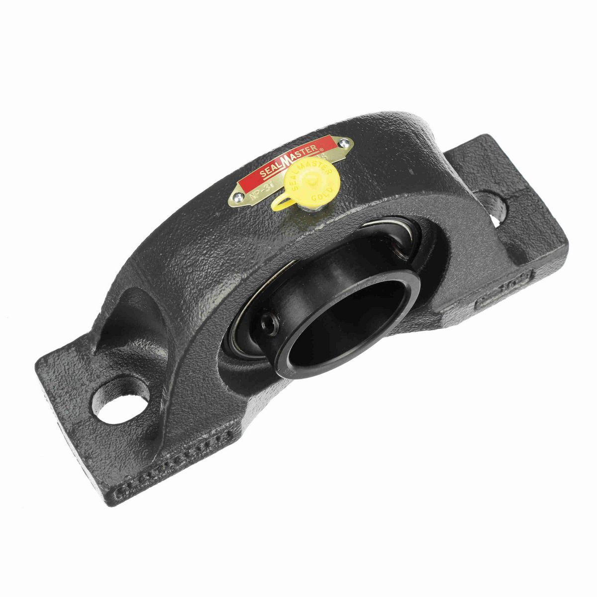 Sealmaster Mounted Cast Iron Two Bolt Pillow Block Ball Bearing - 52100 Bearing Steel, Black Oxided - Setscrew Lock - NP-31