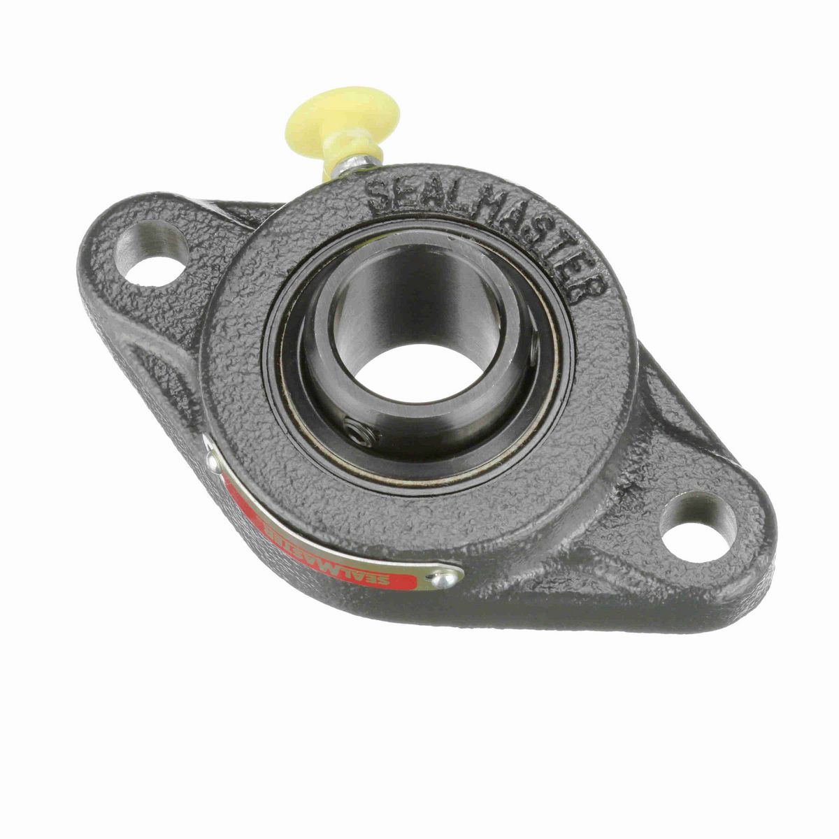 Sealmaster Mounted Cast Iron Two Bolt Flange Ball Bearing - 52100 Bearing Steel, Black Oxided - Setscrew Lock - High Temperature - SFT-16 HT
