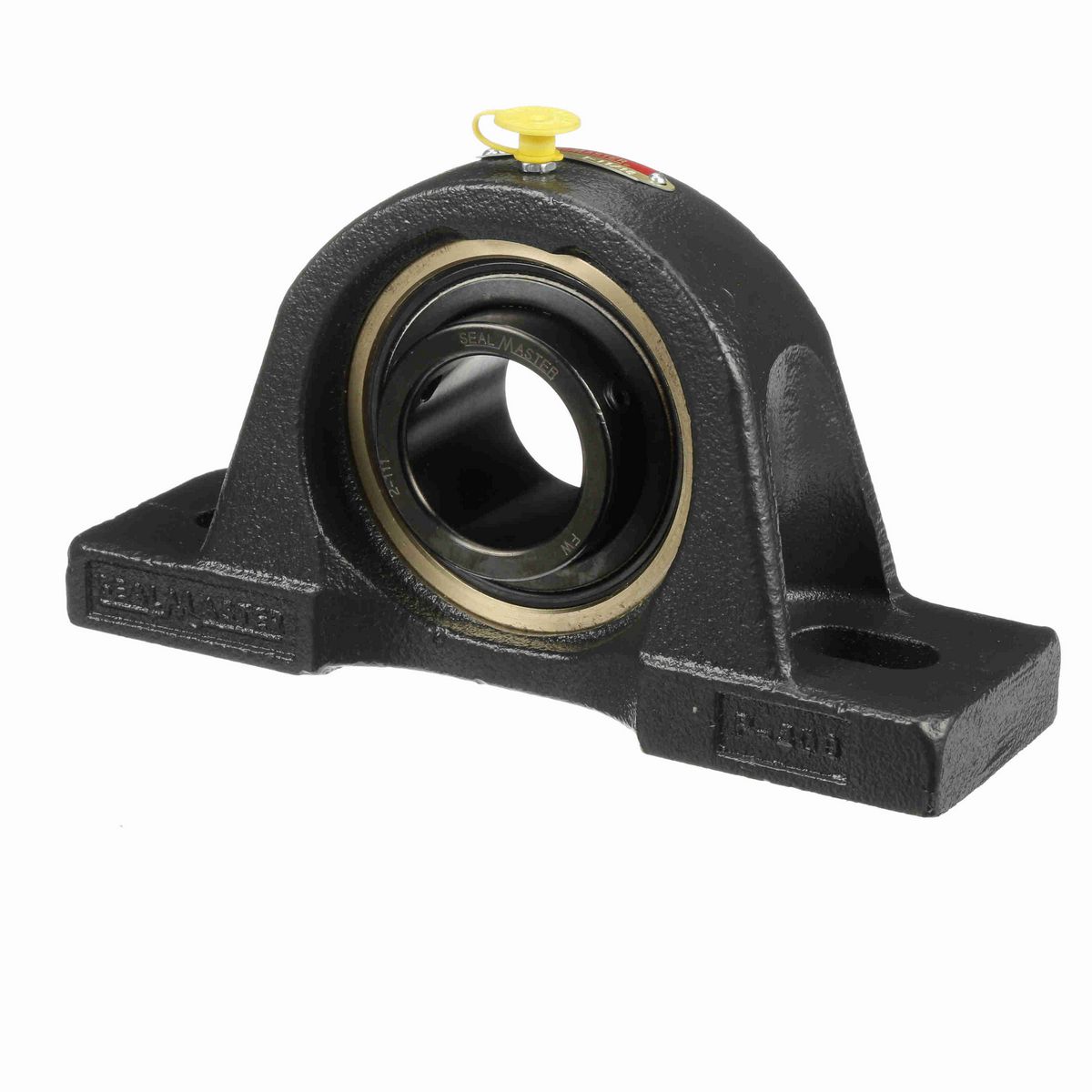 Sealmaster Mounted Cast Iron Two Bolt Pillow Block Ball Bearing - 52100 Bearing Steel, Black Oxided - Setscrew Lock - EMP-27