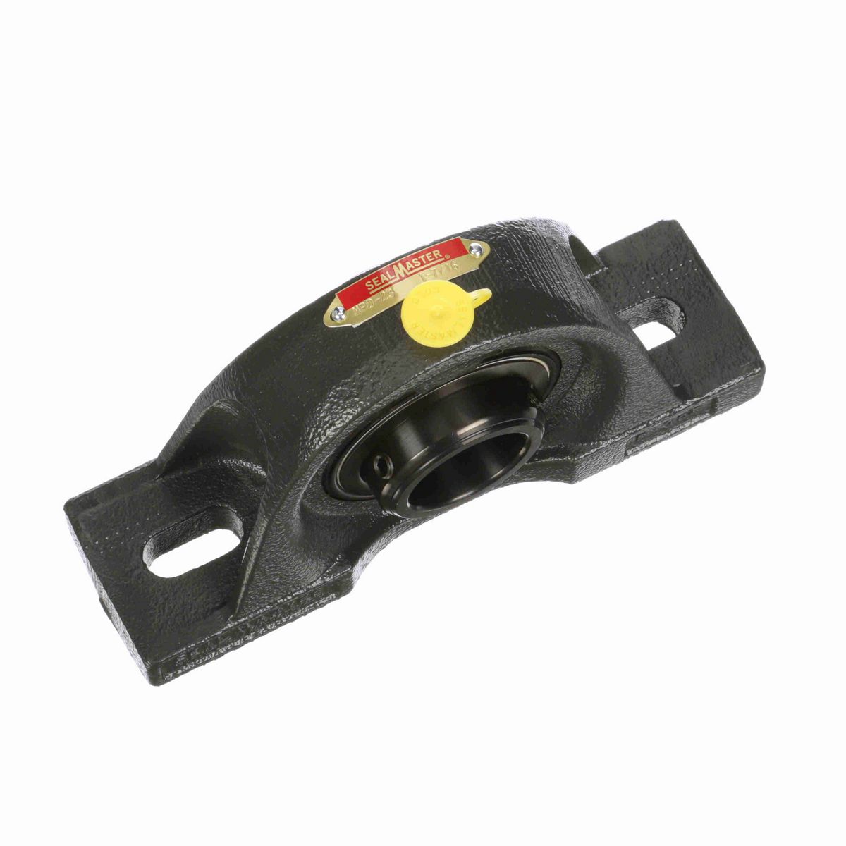 Sealmaster Mounted Cast Iron Two Bolt Pillow Block Ball Bearing - 52100 Bearing Steel, Black Oxided - Double Setscrew Lock - MPD-23