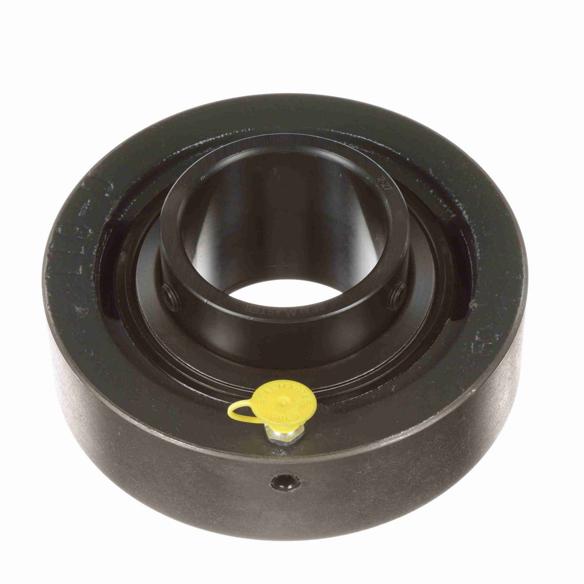 Sealmaster Mounted Cast Iron Cylindrical Cartridge Ball Bearing - 52100 Bearing Steel, Black Oxided - Setscrew Lock - SC-39