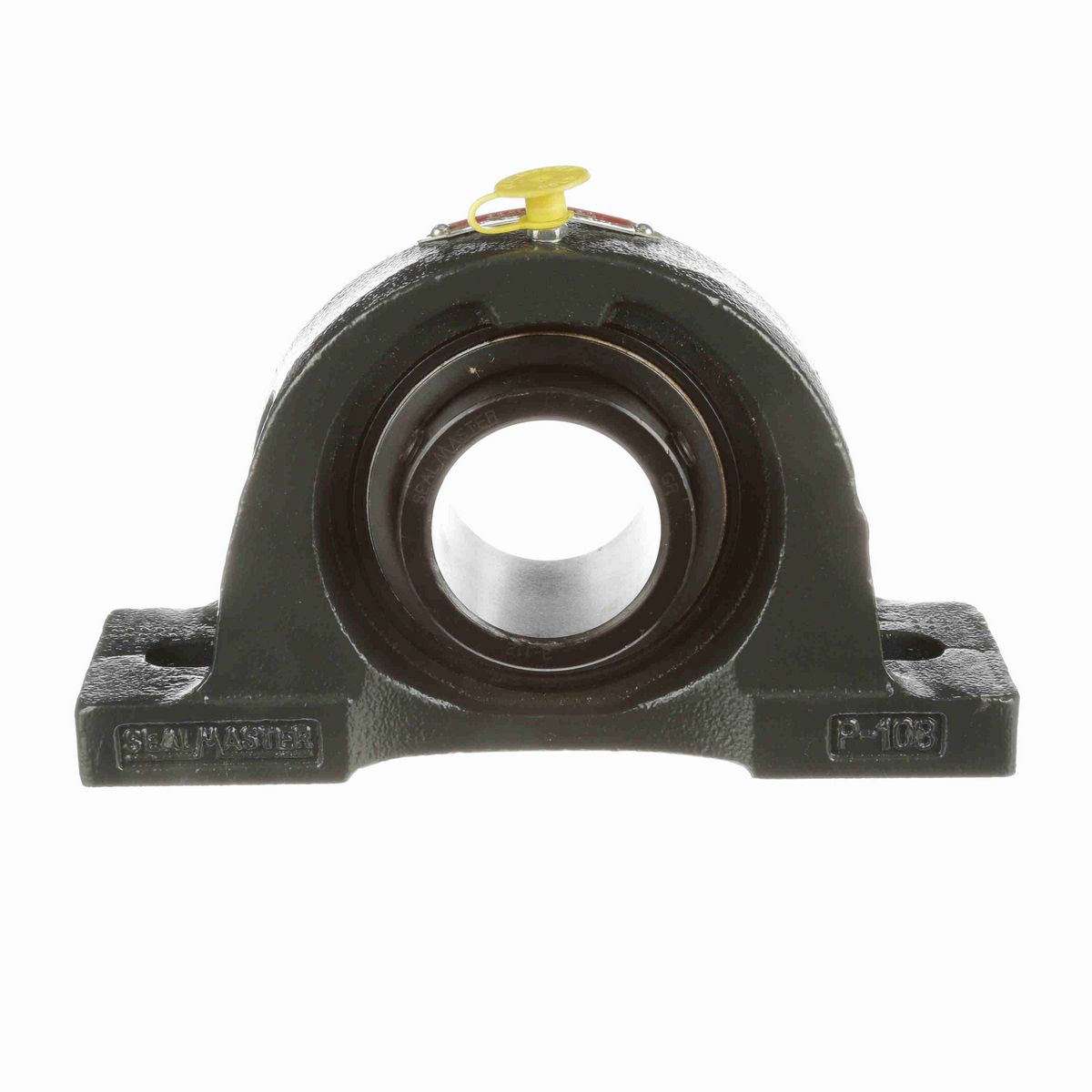 Sealmaster Mounted Cast Iron Two Bolt Pillow Block Ball Bearing - 52100 Bearing Steel, Black Oxided - Setscrew Lock - NP-28