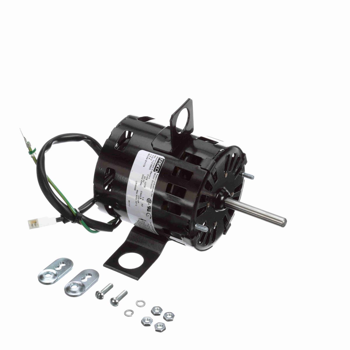 FASCO OEM Replacement Motor, 1/30 HP, 1 Ph, 60 Hz, 115 V, 3000 RPM, 1 Speed, 3.3" Diameter, OAO - D1179