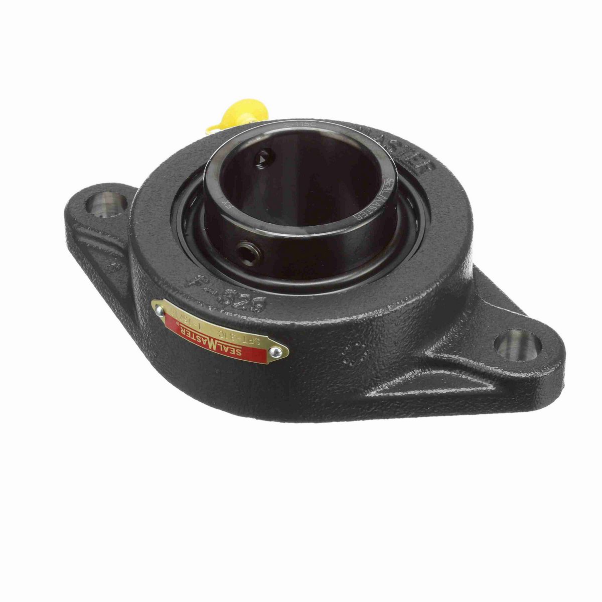 Sealmaster Mounted Cast Iron Two Bolt Flange Ball Bearing - 52100 Bearing Steel, Black Oxided - Setscrew Lock - SFT-31C