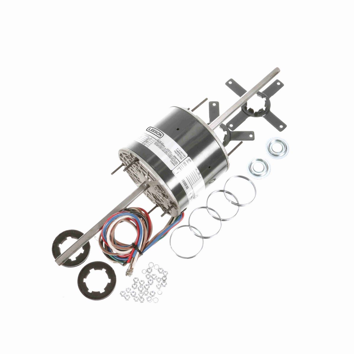 LEESON Fan and Blower Motor, 0.33 HP, 1 Ph, 60 Hz, 208-230 V, 1800 RPM, 48Z Frame, OAO - X041