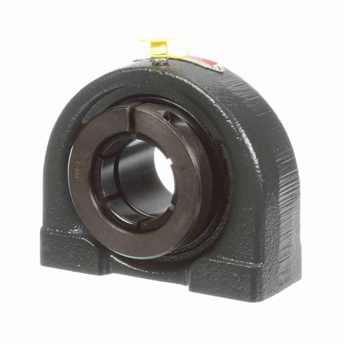 Sealmaster Mounted Cast Iron Tapped Base Pillow Block Ball Bearing - 52100 Bearing Steel, Black Oxided - Concentric Lock - TB-24TC