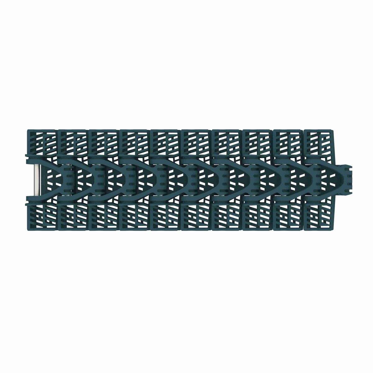 Rexnord 1040FGM Side-flexing Flush Grid, Material: Green Low Friction Acetal, Width: 3.3in, Pitch: 1in - 10604583