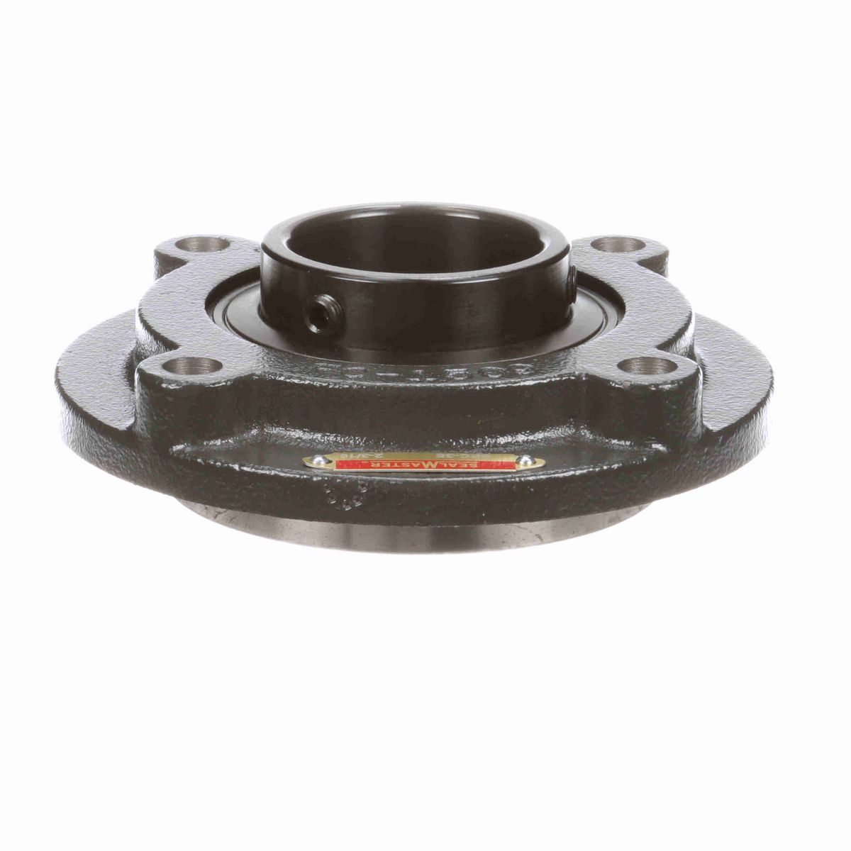 Sealmaster Mounted Cast Iron Flange Cartridge Ball Bearing - 52100 Bearing Steel, Black Oxided - Setscrew Lock - SFC-35