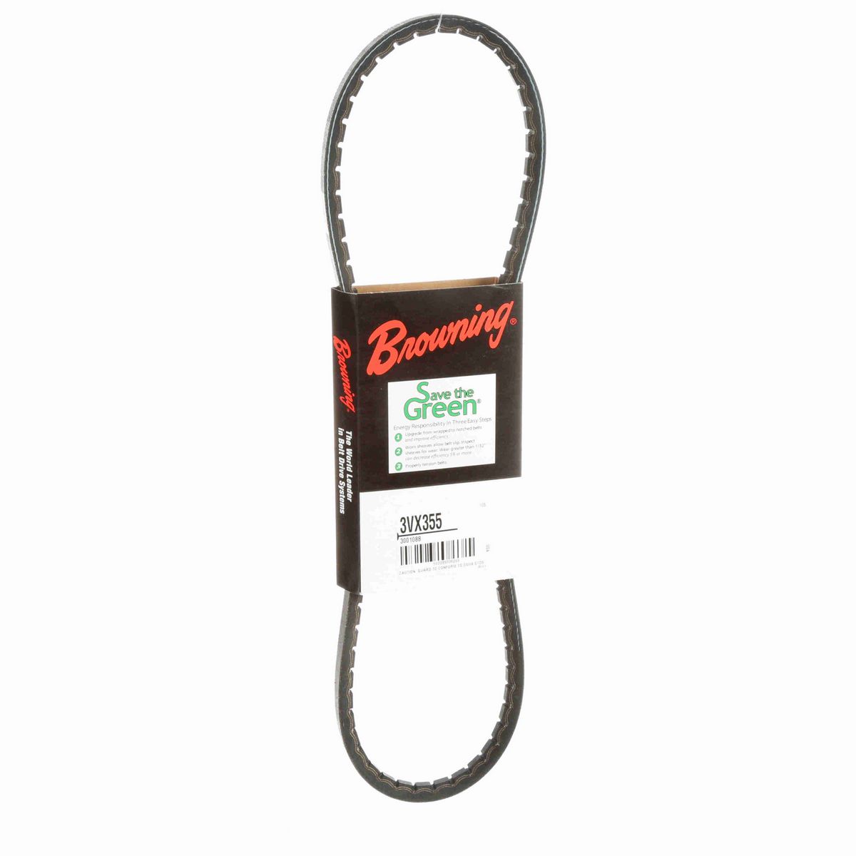 Browning EPDM Notched Belt 98% Efficient - 3VX355