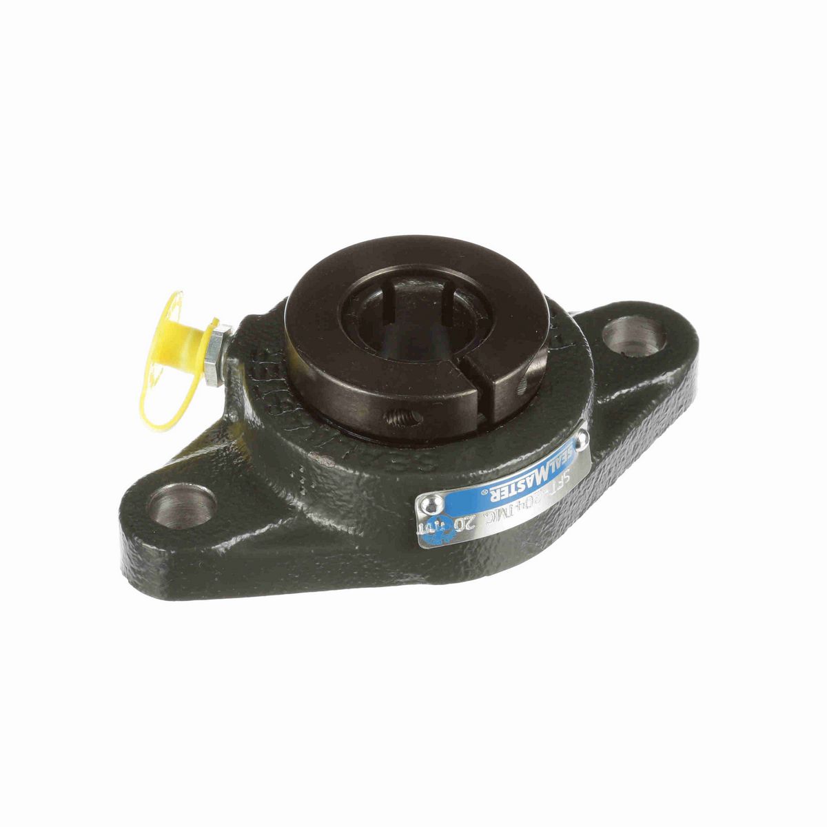 Sealmaster Mounted Cast Iron Two Bolt Flange Ball Bearing - 52100 Bearing Steel, Black Oxided - Concentric Lock - SFT-204TMC