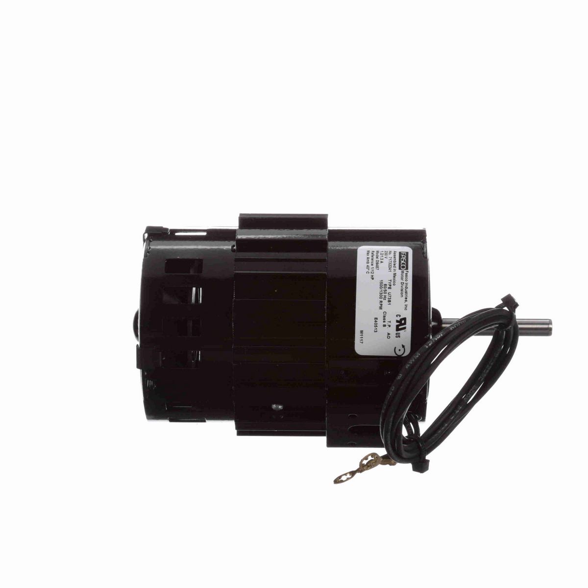 FASCO OEM Replacement Motor, 1/12 HP, 1 Ph, 60 Hz, 230 V, 1500/1300 RPM, 1 Speed, 3.3" Diameter, OAO - D9487