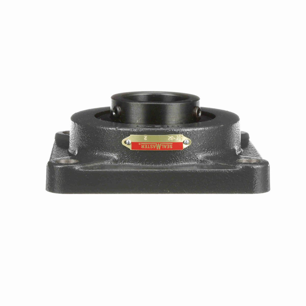 Sealmaster Mounted Cast Iron Four Bolt Flange Ball Bearing - 52100 Bearing Steel, Black Oxided - Setscrew Lock - SF-32