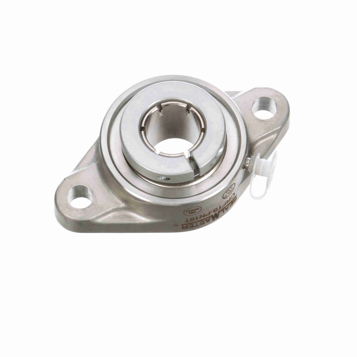 Sealmaster Mounted Stainless Steel Two Bolt Flange Ball Bearing - 52100 Bearing Steel, Phosphorus Nickel Coated - Concentric Lock - Corrosion Resistant - CRFTS-PN16T