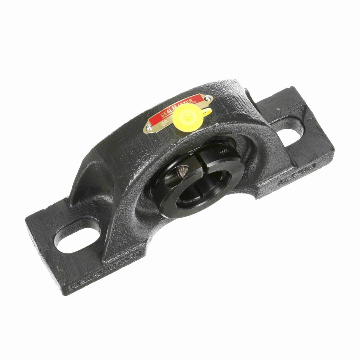 Sealmaster Mounted Cast Iron Two Bolt Pillow Block Ball Bearing - 52100 Bearing Steel, Black Oxided - Concentric Lock - SP-20T