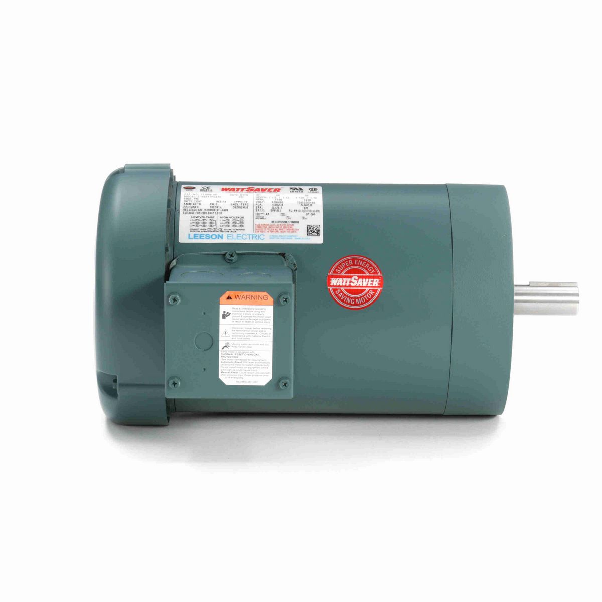 LEESON General Purpose Motor, 1.50 & 1.50 HP, 3 Ph, 60 & 50 Hz, 230/460 & 190/380 V, 1800 & 1500 RPM, 145TC Frame, TEFC - 121066.00