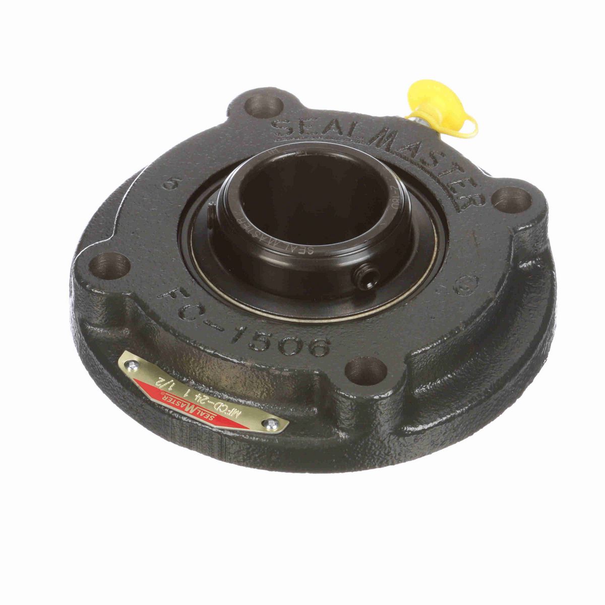 Sealmaster Mounted Cast Iron Flange Cartridge Ball Bearing - 52100 Bearing Steel, Black Oxided - Double Setscrew Lock - MFCD-24