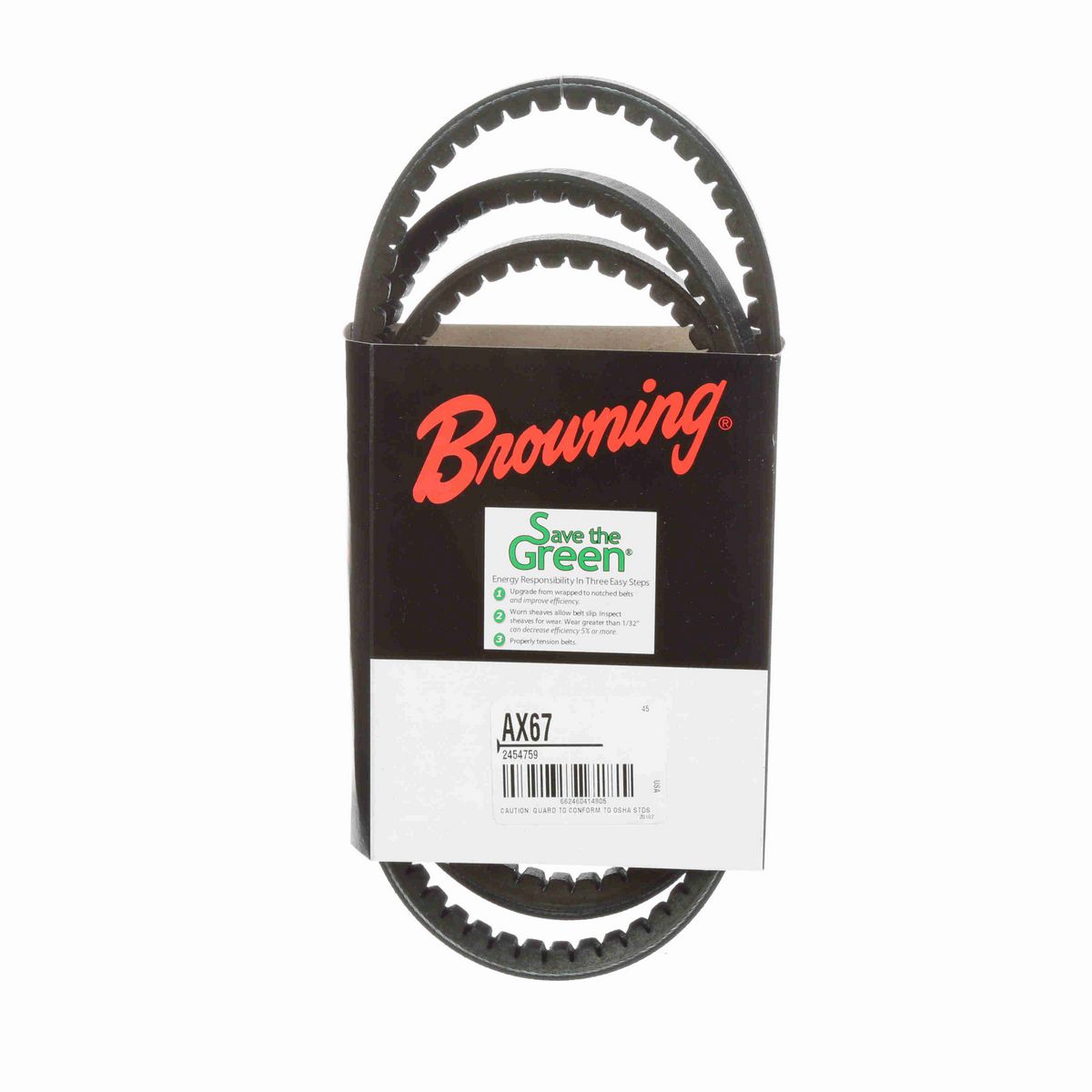 Browning EPDM Notched Belt 98% Efficient - AX67