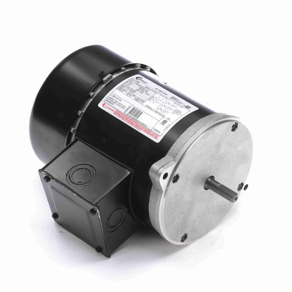 Century Auger Drive Motor, 1/2 HP, 3 Ph, 60 Hz, 208-230/460 V, 1800 RPM, 56N Frame, TEFC - C346