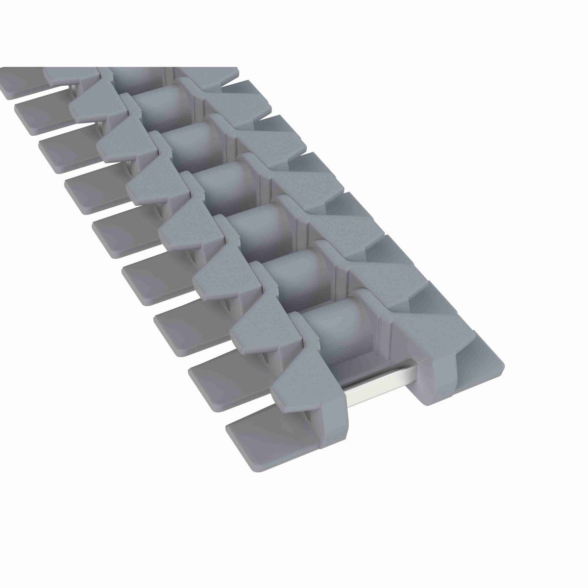 Rexnord 770TAB Side-flexing Solid Top, Material: Silver Platinum Series, Width: 3.25in, Pitch: 1in - 81431351