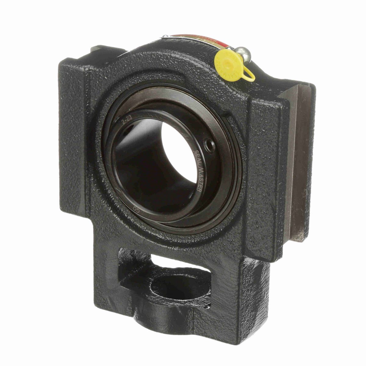 Sealmaster Mounted Cast Iron Wide Slot Take Up Ball Bearing - 52100 Bearing Steel, Black Oxided - Setscrew Lock - ST-35