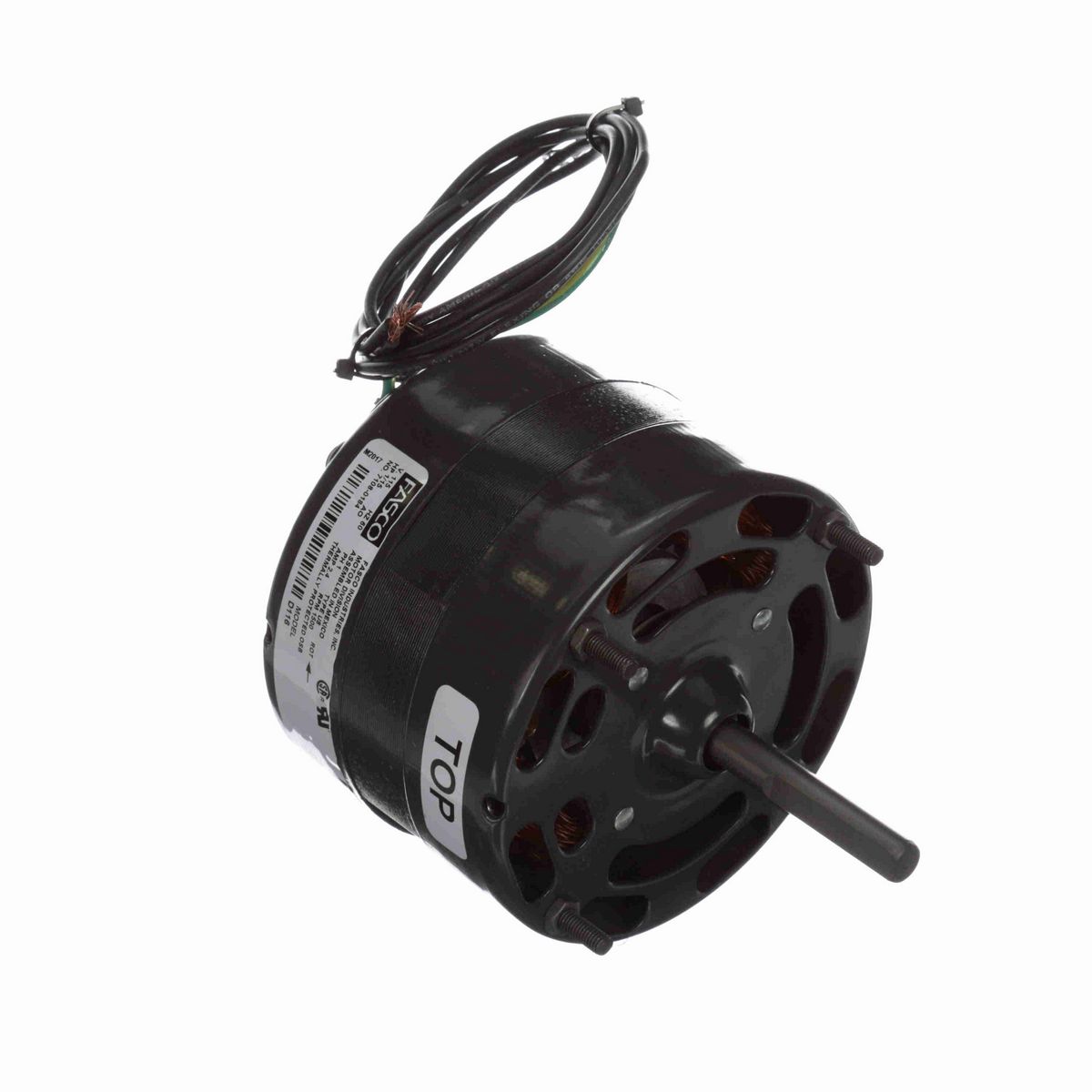 FASCO Fan and Blower Motor, 1/15 HP, 1 Ph, 60 Hz, 115 V, 1500 RPM, 1 Speed, 4.4" Diameter, OAO - D116