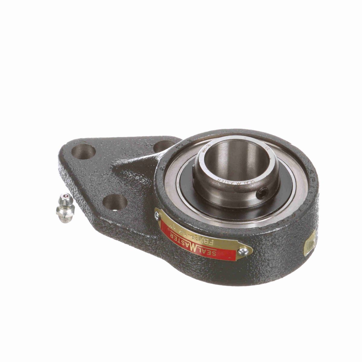 Sealmaster Mounted Cast Iron Three Bolt Flange Bracket Ball Bearing - 52100 Bearing Steel, Black Oxided - Setscrew Lock - FBMH-16